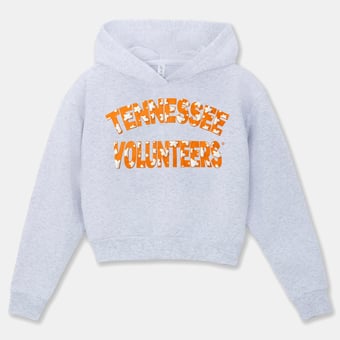 Girls Youth ZooZatz Heather Gray Tennessee Volunteers Cropped Hoodie