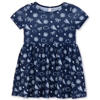 Girls Toddler ZooZatz Navy Penn State Nittany Lions All-Over Print Short Sleeve Dress