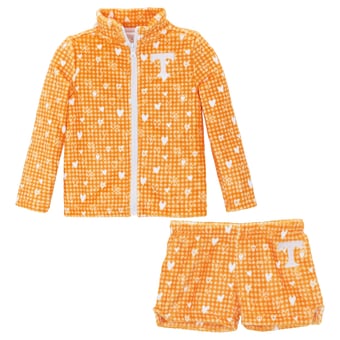 Girls Toddler ZooZatz Tennessee Orange Tennessee Volunteers Heart Plaid Plush Full-Zip Jacket & Shorts Set