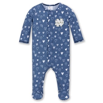 Newborn & Infant ZooZatz Navy Notre Dame Fighting Irish Hearts Magnetic Closure Sleeper
