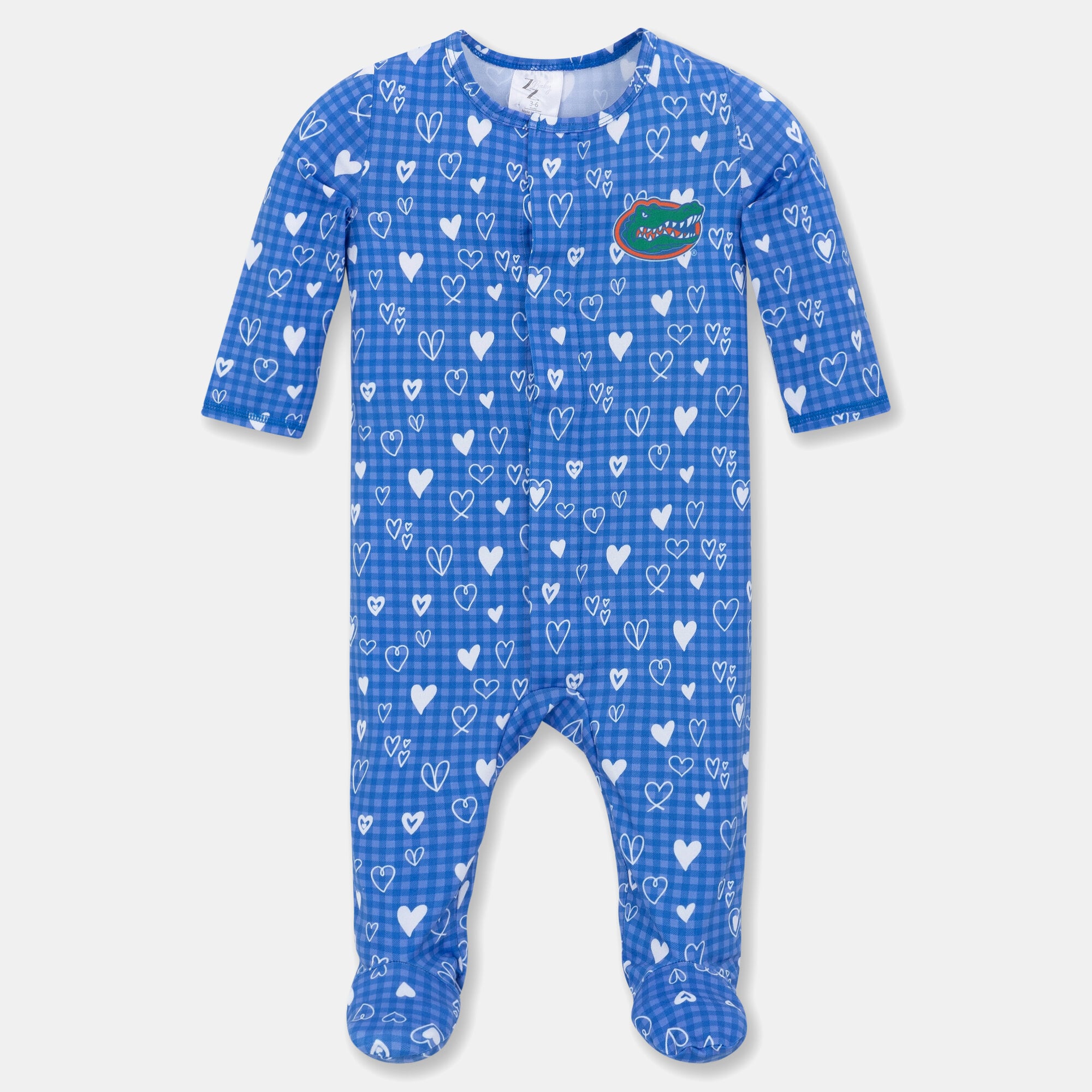 Newborn & Infant ZooZatz Royal Florida Gators Hearts Magnetic Closure Sleeper