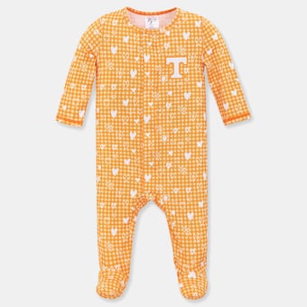 Newborn & Infant ZooZatz Tennessee Orange Tennessee Volunteers Hearts Magnetic Closure Sleeper
