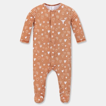 Newborn & Infant ZooZatz Texas Orange Texas Longhorns Hearts Magnetic Closure Sleeper