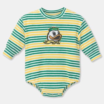 Newborn & Infant ZooZatz Green Oregon Ducks Cozy Fleece Bodysuit