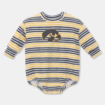 Newborn & Infant ZooZatz Black Iowa Hawkeyes Cozy Fleece Bodysuit