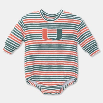 Newborn & Infant ZooZatz Green Miami Hurricanes Cozy Fleece Bodysuit