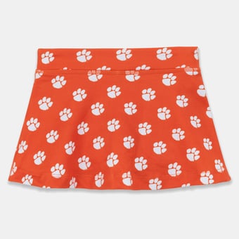 Girls Toddler ZooZatz Orange Clemson Tigers All-Over Print Tennis Skort