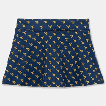 Girls Toddler ZooZatz Navy West Virginia Mountaineers All-Over Print Tennis Skort