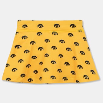 Girls Toddler ZooZatz Gold Iowa Hawkeyes All-Over Print Tennis Skort