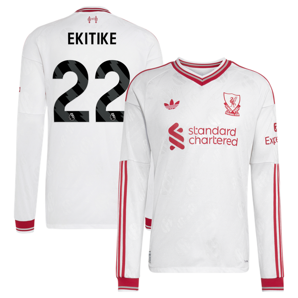 Maillot Extérieur Liverpool adidas Authentic 26/27 - Manches longues avec flocage Ekitike 22