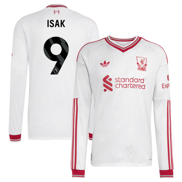 Maillot Extérieur Liverpool adidas Authentic 26/27 - Manches longues avec flocage Isak 9