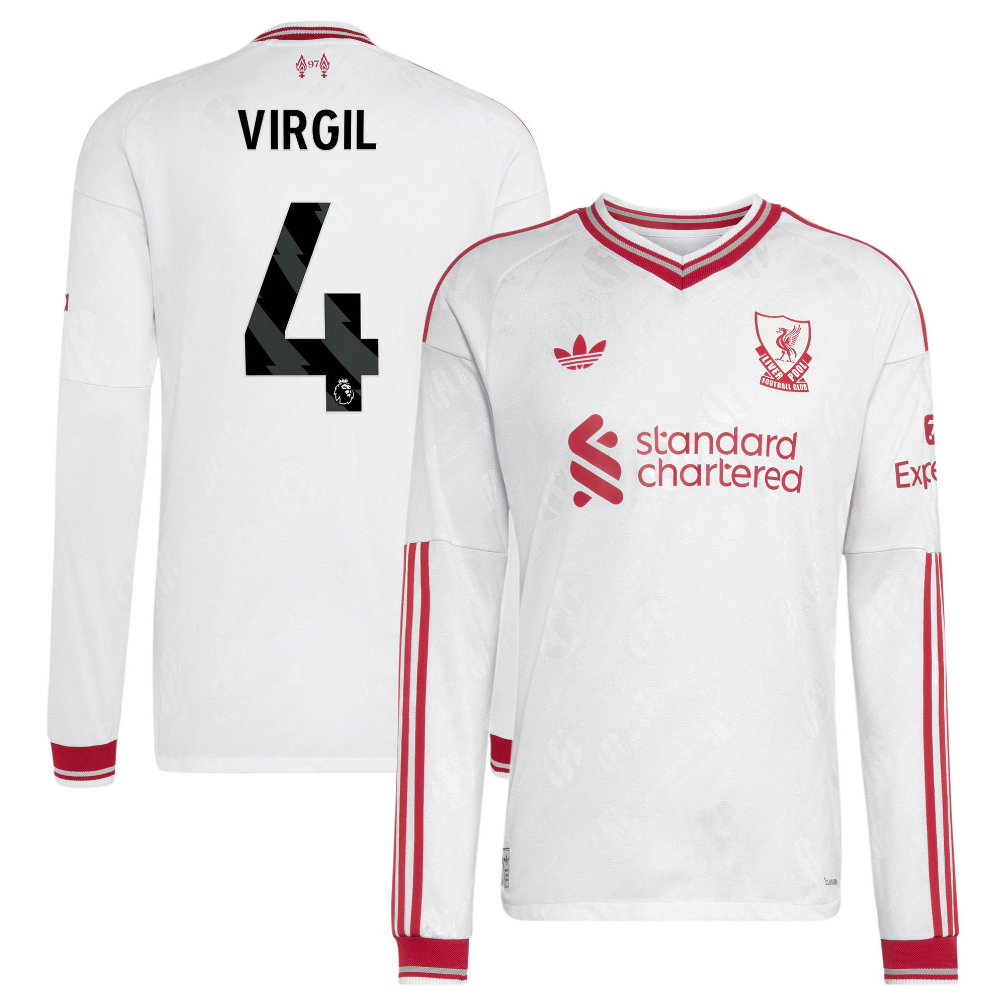 Maillot Extérieur Liverpool adidas Authentic 26/27 - Manches longues avec flocage Virgil 4