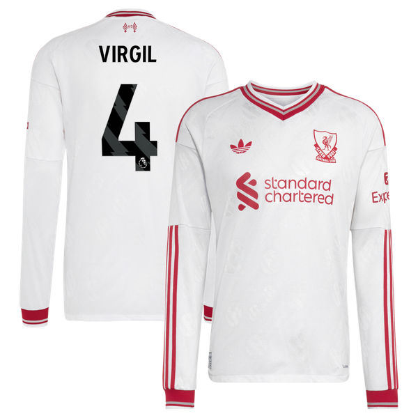 Maillot Extérieur Liverpool adidas Authentic 26/27 - Manches longues avec flocage Virgil 4