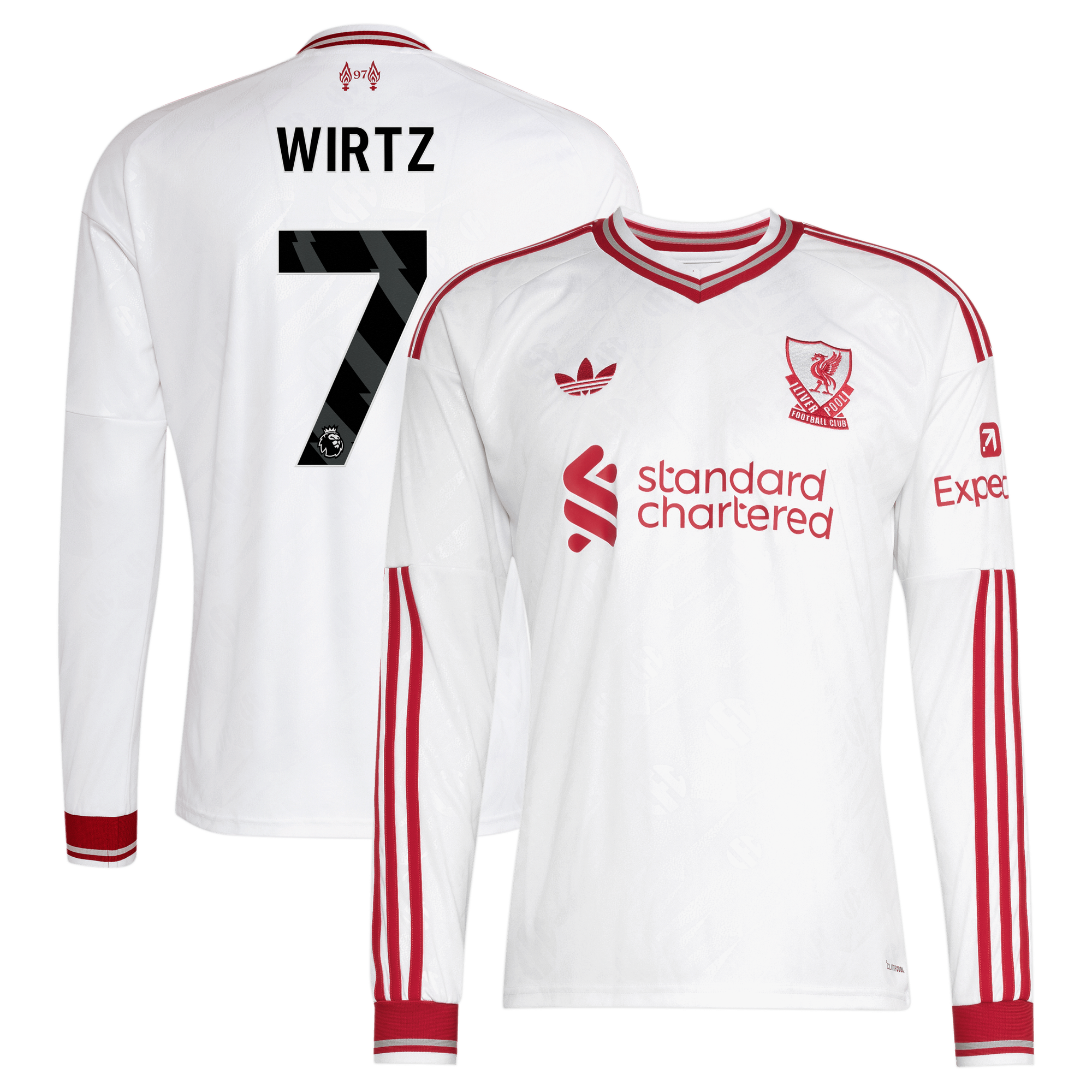 Maillot Extérieur Liverpool adidas 26/27 - Manches longues avec flocage Wirtz 7