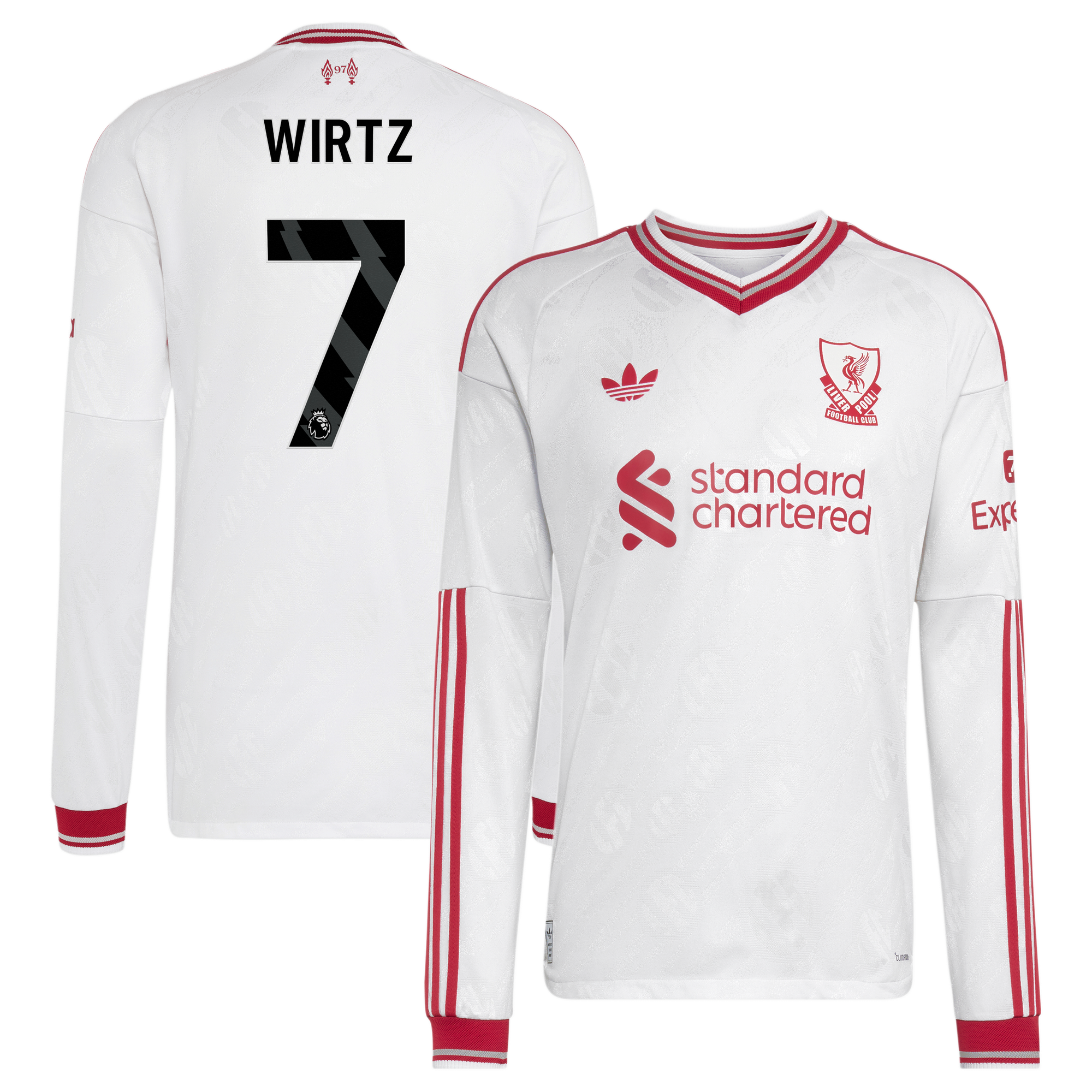 Maillot Extérieur Liverpool adidas Authentic 26/27 - Manches longues avec flocage Wirtz 7