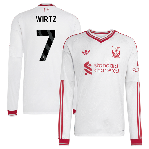 Maillot Extérieur Liverpool adidas Authentic 26/27 - Manches longues avec flocage Wirtz 7