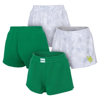 Women's ZooZatz  Green/Gray Oregon Ducks Two-Pack Knockout Shorts Set