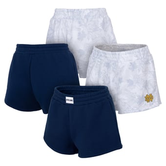 Women's ZooZatz  Navy/Gray Notre Dame Fighting Irish Two-Pack Knockout Shorts Set