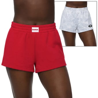 Women's ZooZatz  Red/Gray Georgia Bulldogs Two-Pack Knockout Shorts Set