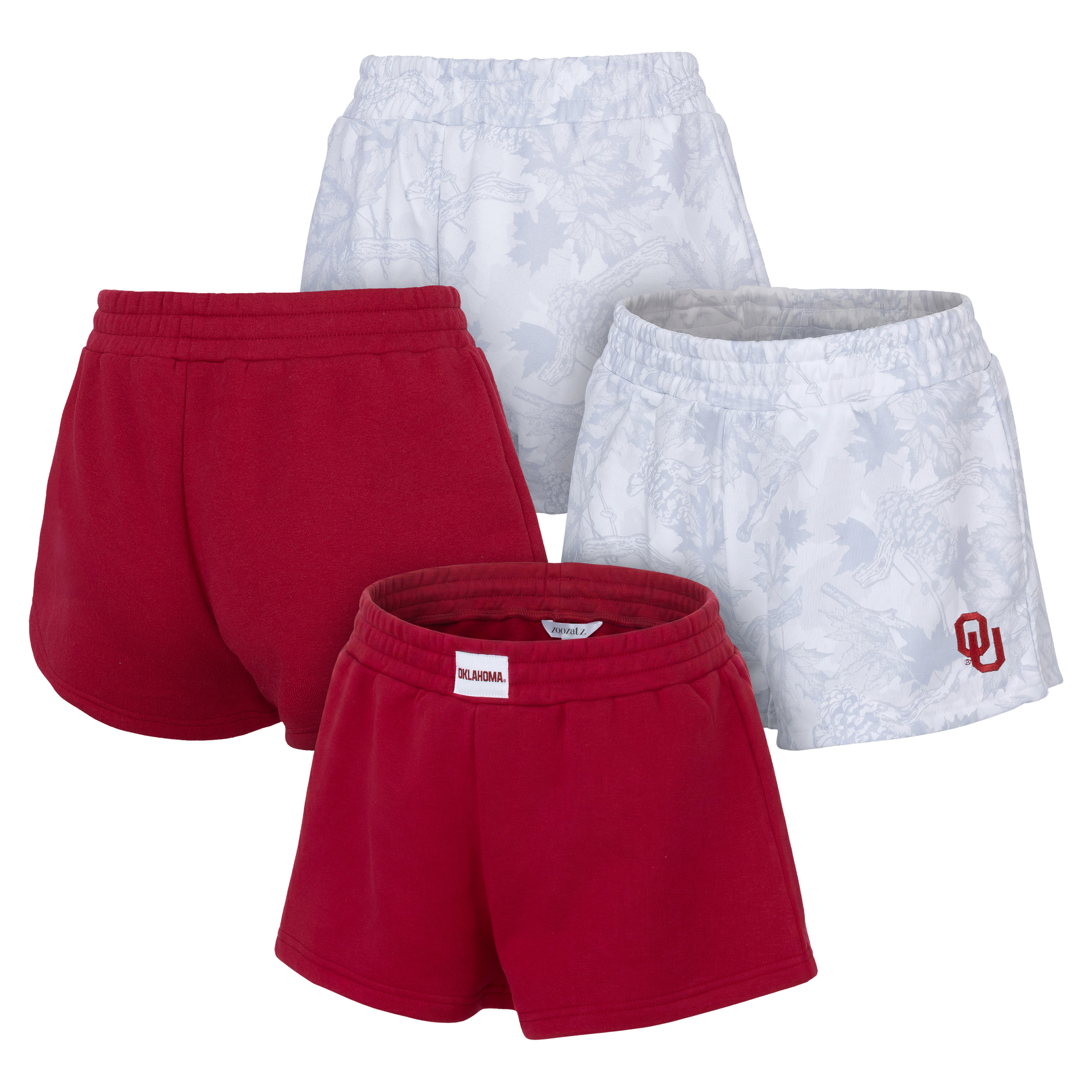 Women’s ZooZatz Crimson/Gray Oklahoma Sooners Two-Pack Knockout Shorts Set