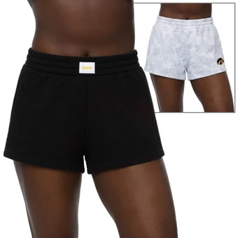 Women's ZooZatz  Black/Gray Iowa Hawkeyes Two-Pack Knockout Shorts Set