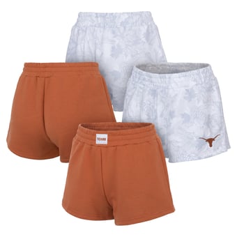Women's ZooZatz  Texas Orange/Gray Texas Longhorns Two-Pack Knockout Shorts Set