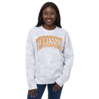 Women's ZooZatz  Gray Tennessee Volunteers Camo Arch Logo Fleece Crewneck Sweatshirt