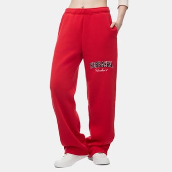 Women's ZooZatz  Scarlet Nebraska Huskers Wordmark Fleece Sweatpants