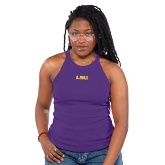 Women's ZooZatz  Purple LSU Tigers Tri-Blend Racerback Ribbed Tank Top