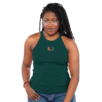 Women's ZooZatz  Green Miami Hurricanes Tri-Blend Racerback Ribbed Tank Top