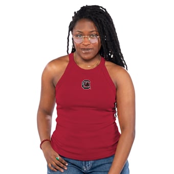 Women's ZooZatz  Garnet South Carolina Gamecocks Tri-Blend Racerback Ribbed Tank Top