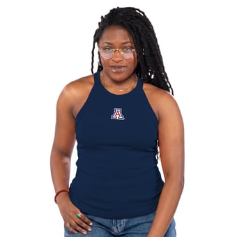 Women's ZooZatz  Navy Arizona Wildcats Tri-Blend Racerback Ribbed Tank Top
