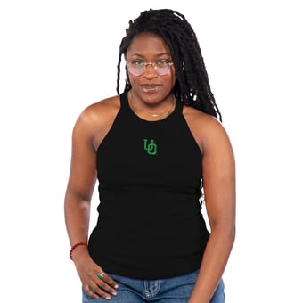 Women's ZooZatz  Black Oregon Ducks Tri-Blend Racerback Ribbed Tank Top