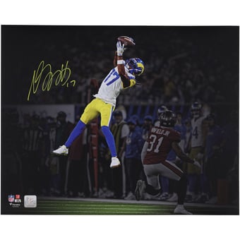 Davante Adams Los Angeles Rams Autographed 16" x 20" Leaping Catch Spotlight Photograph