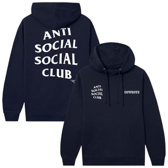 Unisex AntiSocialSocialClub x NFL Navy Dallas Cowboys Snap Hoodie