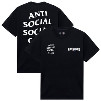 Unisex AntiSocialSocialClub x NFL Black New England Patriots Snap T-Shirt