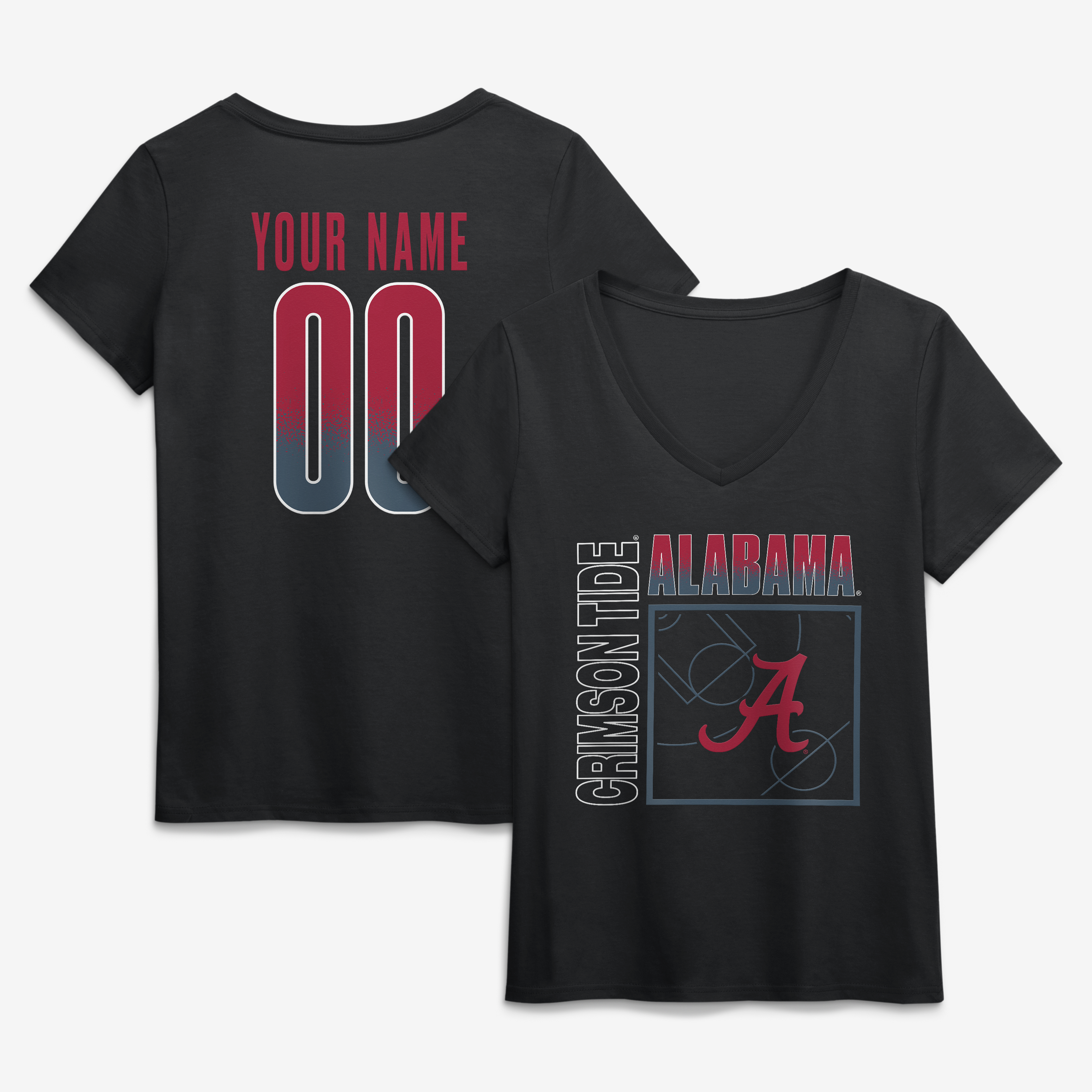 Women’s Black Alabama Crimson Tide Home Court Pop Personalized Any Name & Number V-Neck T-Shirt Women’s Black Alabama Crimson Tide Home Court Pop Personalized Any Name & Number V-Neck T-Shirt
