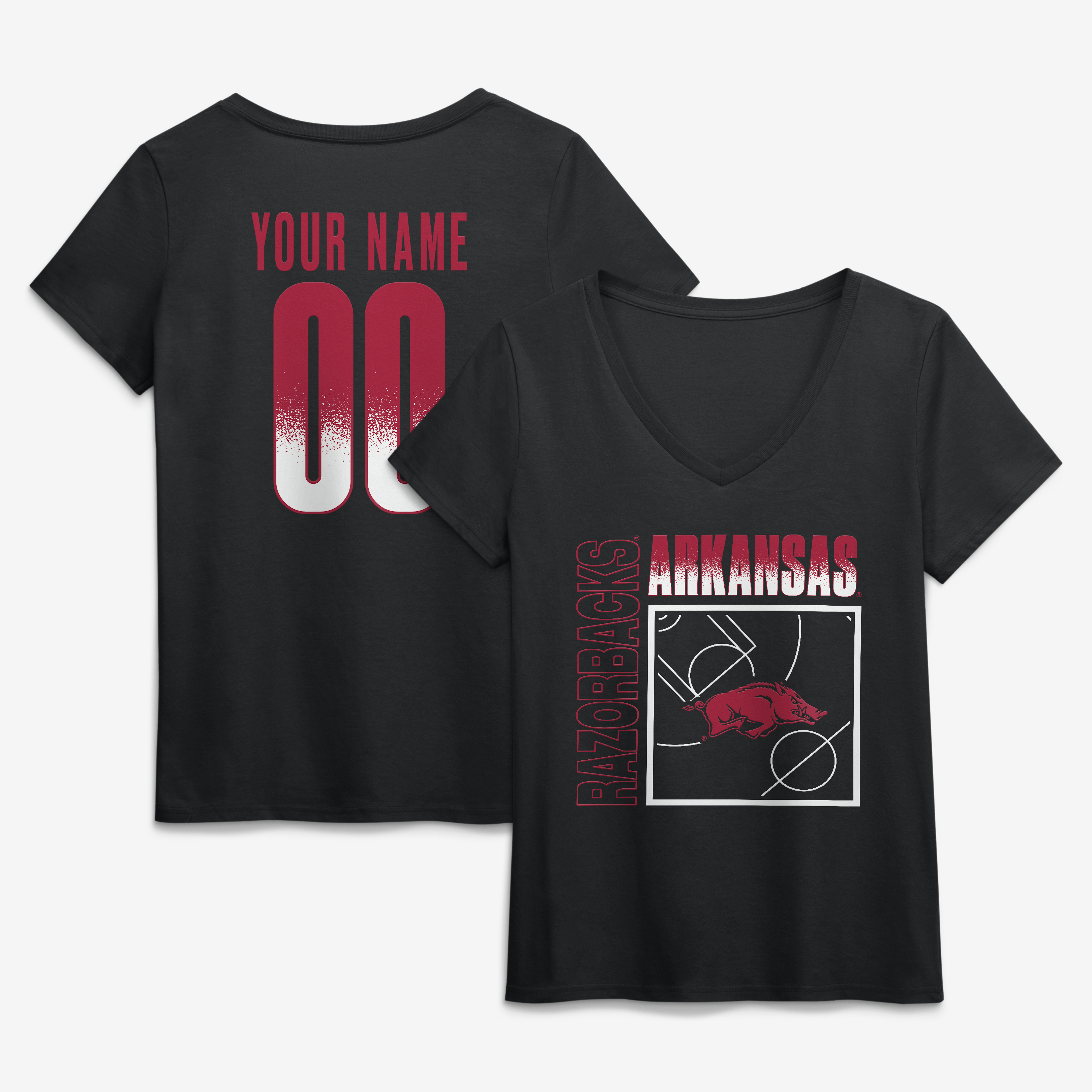 Women’s Black Arkansas Razorbacks Home Court Pop Personalized Any Name & Number V-Neck T-Shirt Women’s Black Arkansas Razorbacks Home Court Pop Personalized Any Name & Number V-Neck T-Shirt