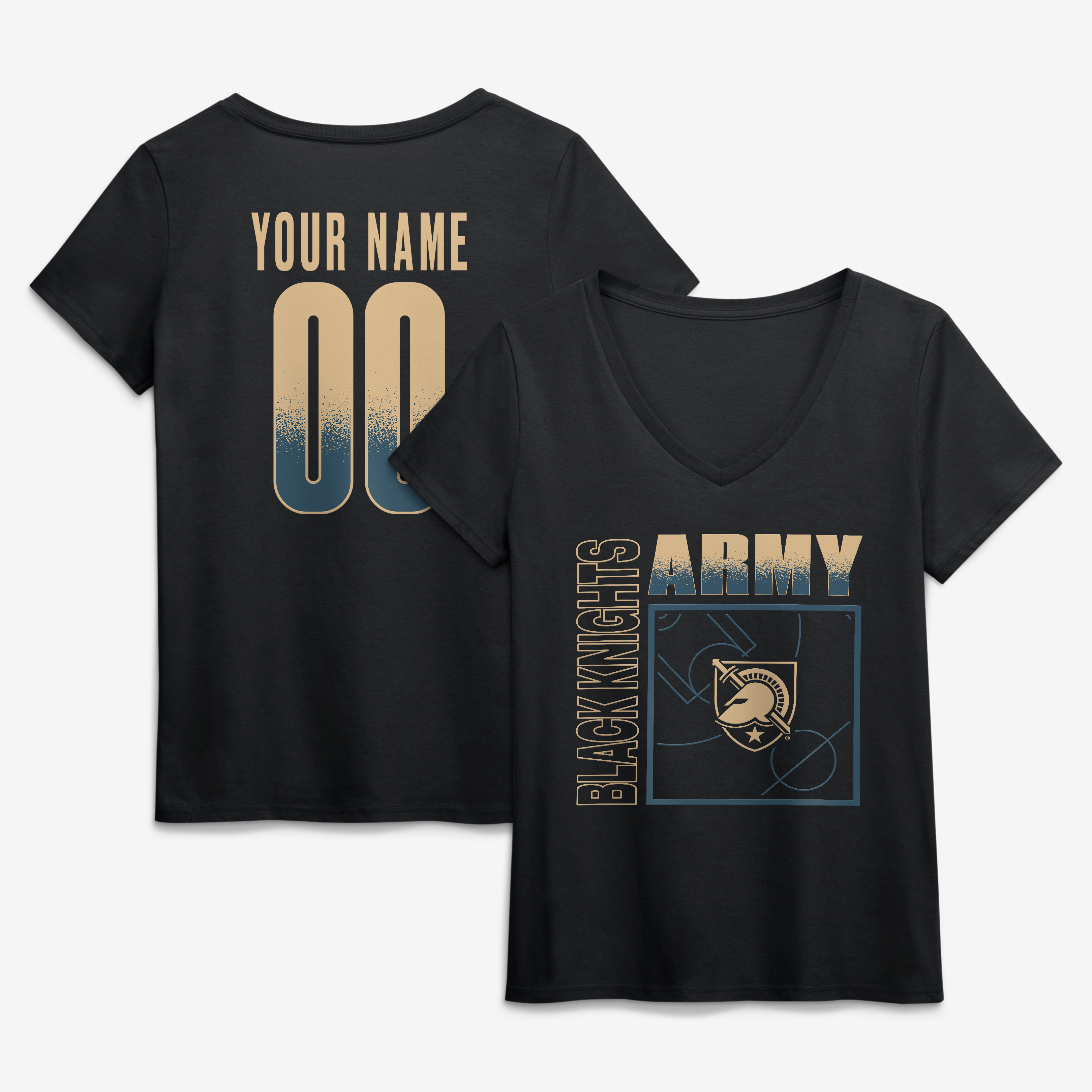 Women’s Black Army Black Knights Home Court Pop Personalized Any Name & Number V-Neck T-Shirt Women’s Black Army Black Knights Home Court Pop Personalized Any Name & Number V-Neck T-Shirt