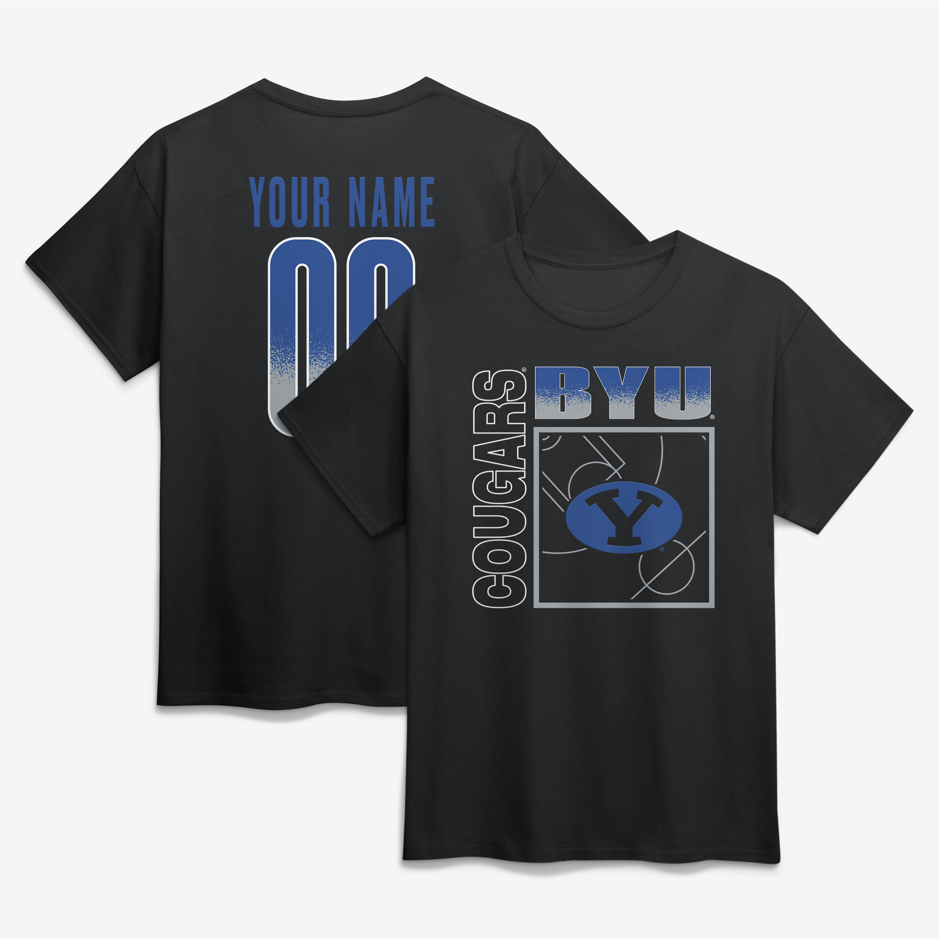 Men’s Black BYU Cougars Big & Tall Home Court Pop Personalized Any Name & Number T-Shirt Men’s Black BYU Cougars Big & Tall Home Court Pop Personalized Any Name & Number T-Shirt