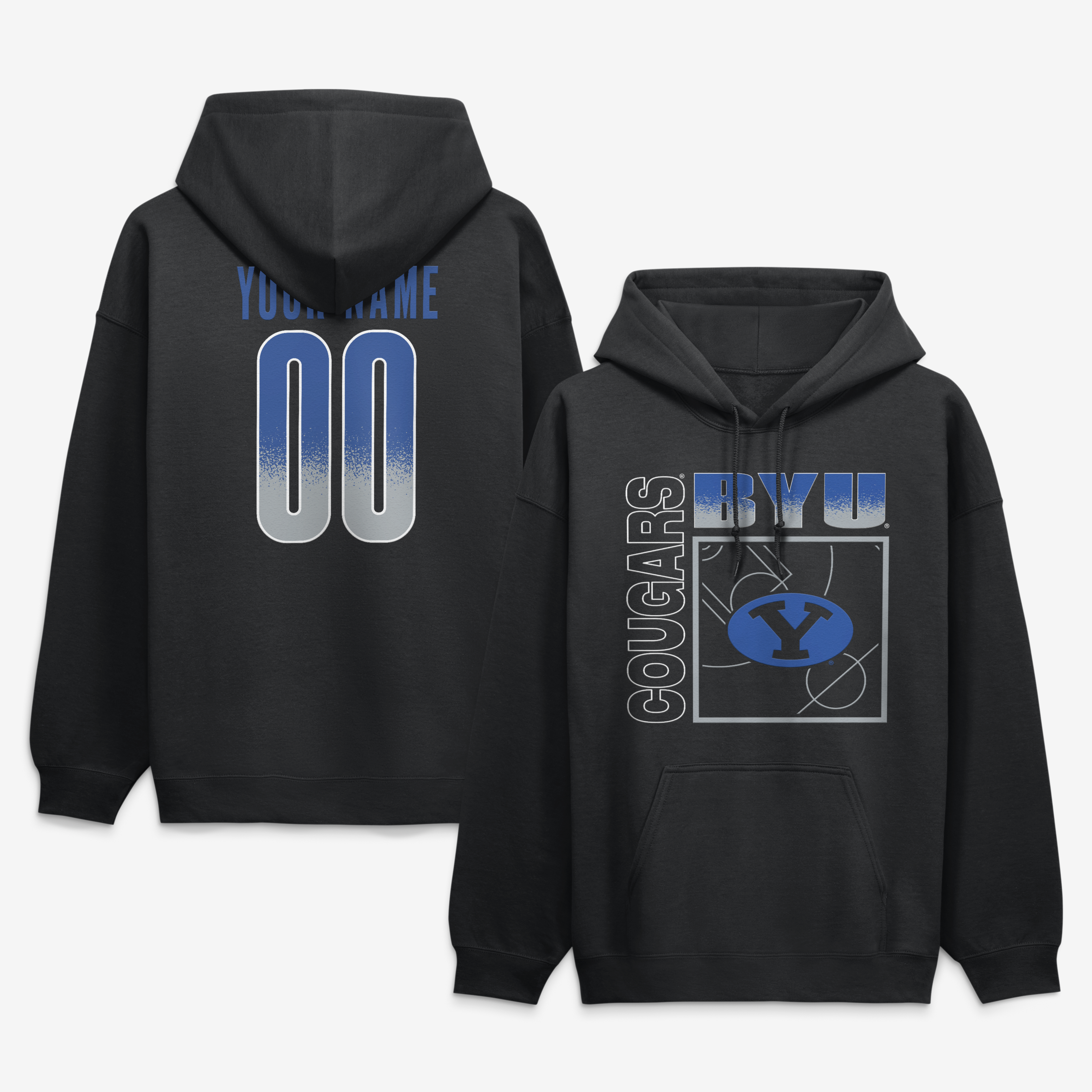 Men’s Black BYU Cougars Home Court Pop Personalized Any Name & Number Hoodie