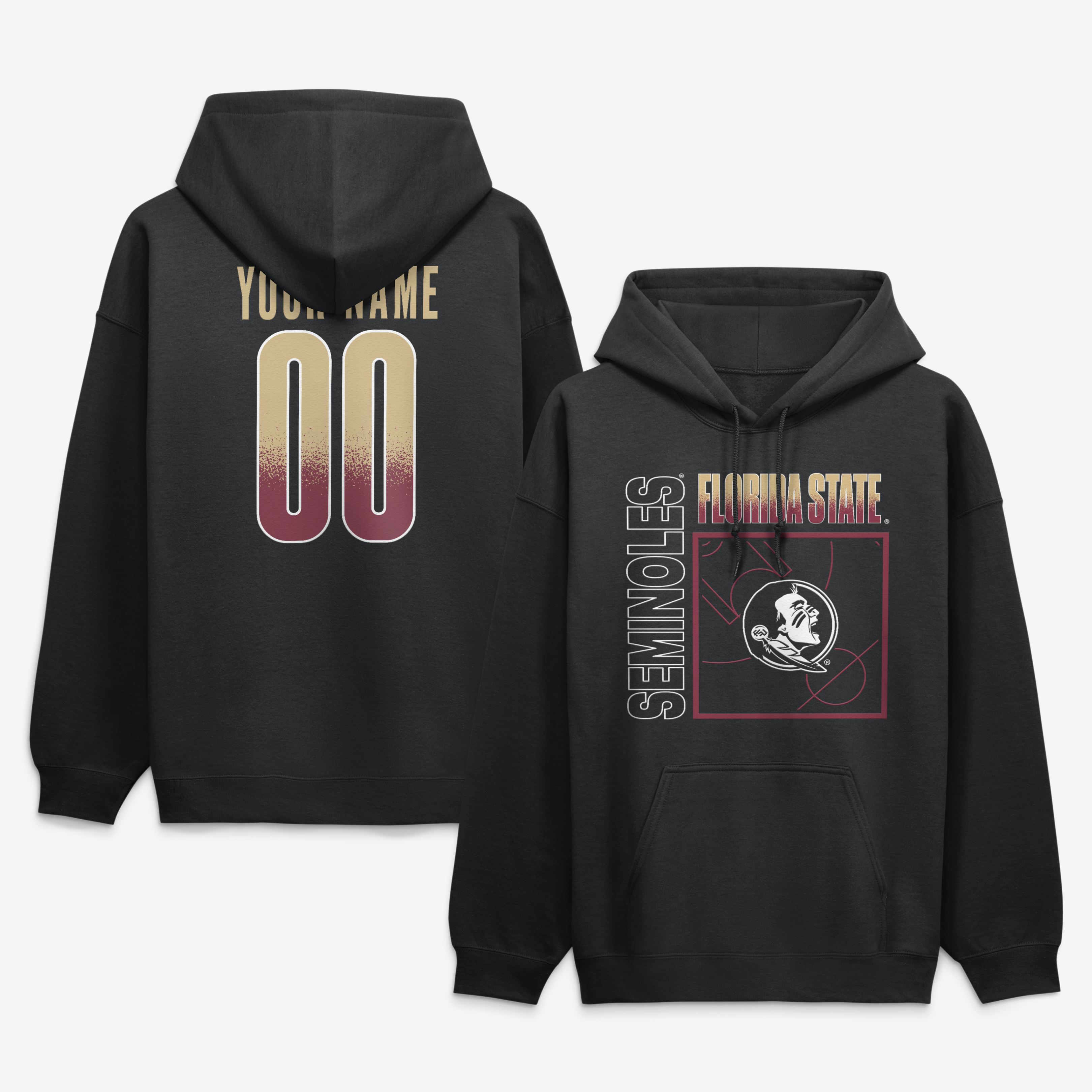 Men’s Black Florida State Seminoles Big & Tall Home Court Pop Personalized Any Name & Number Hoodie