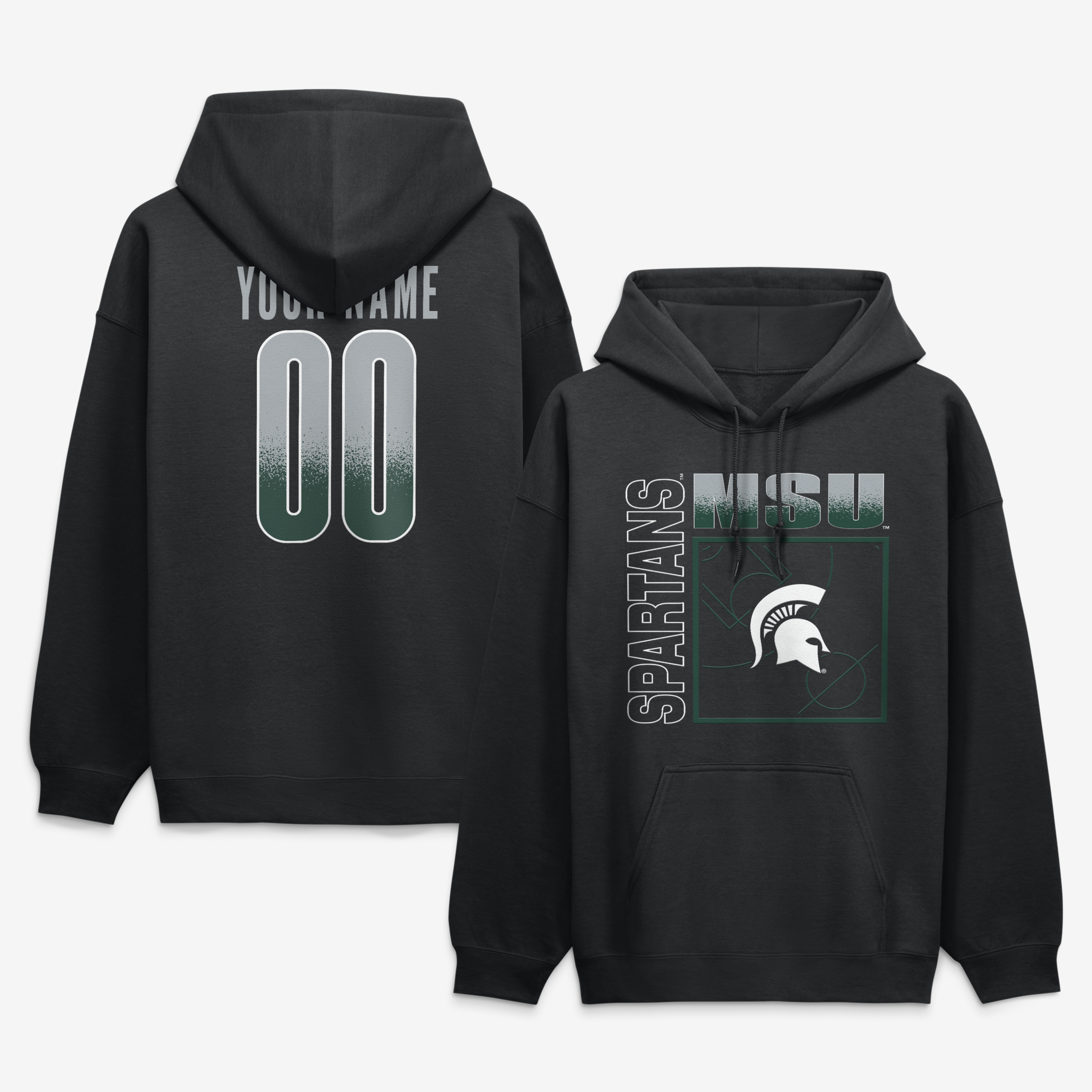 Men’s Black Michigan State Spartans Big & Tall Home Court Pop Personalized Any Name & Number Hoodie