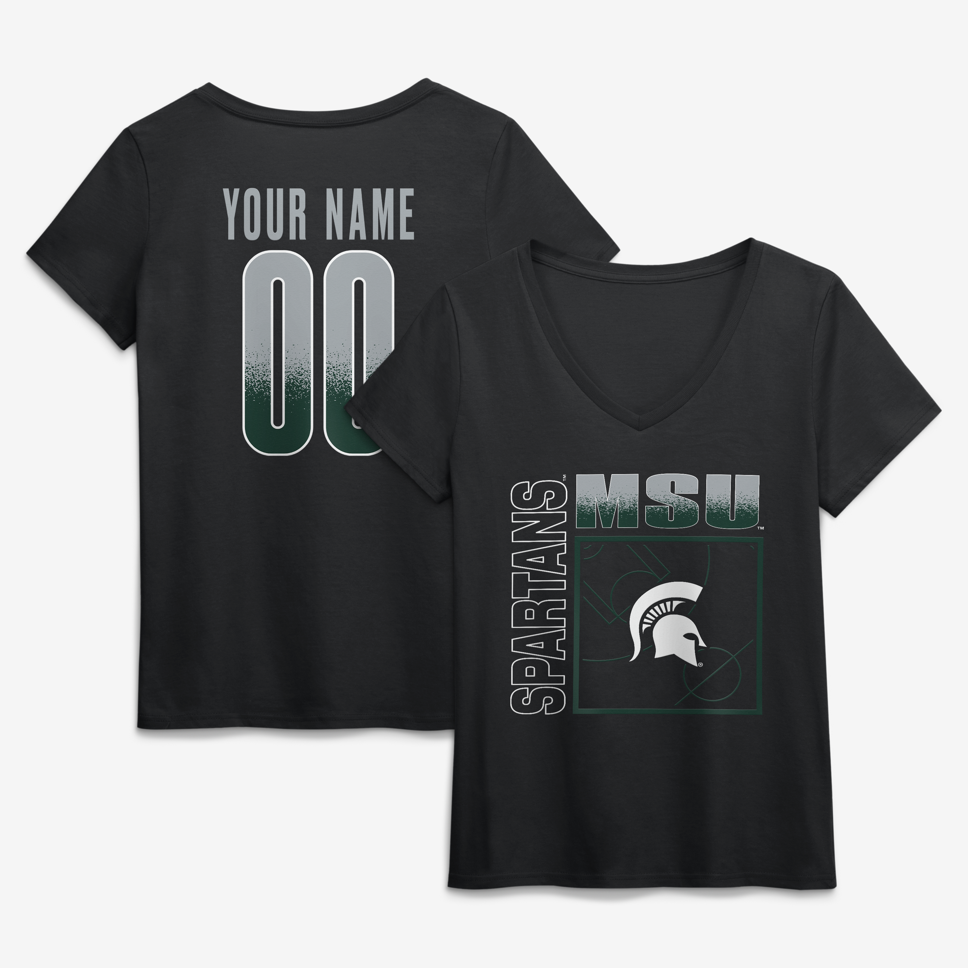 Women’s Black Michigan State Spartans Home Court Pop Personalized Any Name & Number V-Neck T-Shirt Women’s Black Michigan State Spartans Home Court Pop Personalized Any Name & Number V-Neck T-Shirt