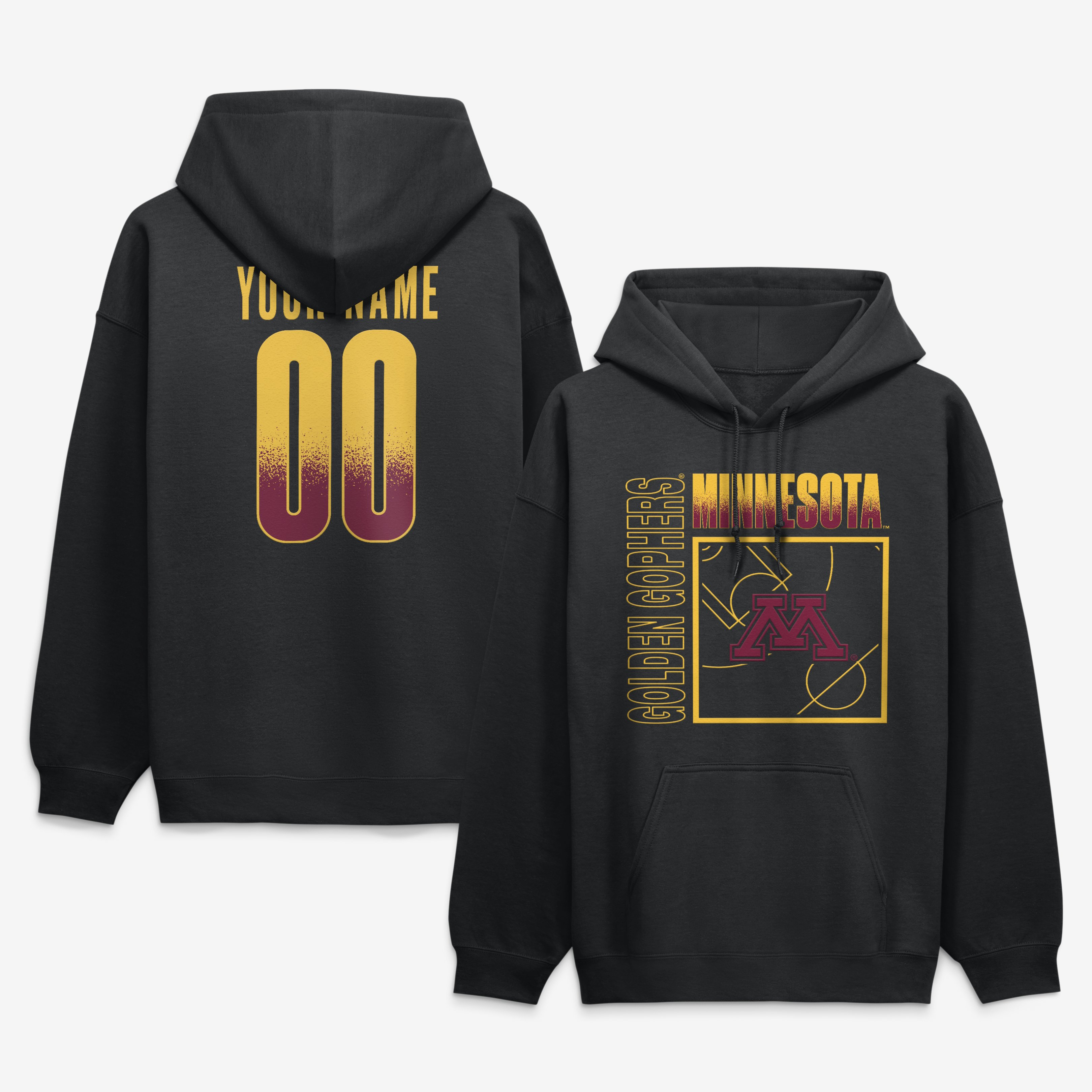 Men’s Black Minnesota Golden Gophers Big & Tall Home Court Pop Personalized Any Name & Number Hoodie