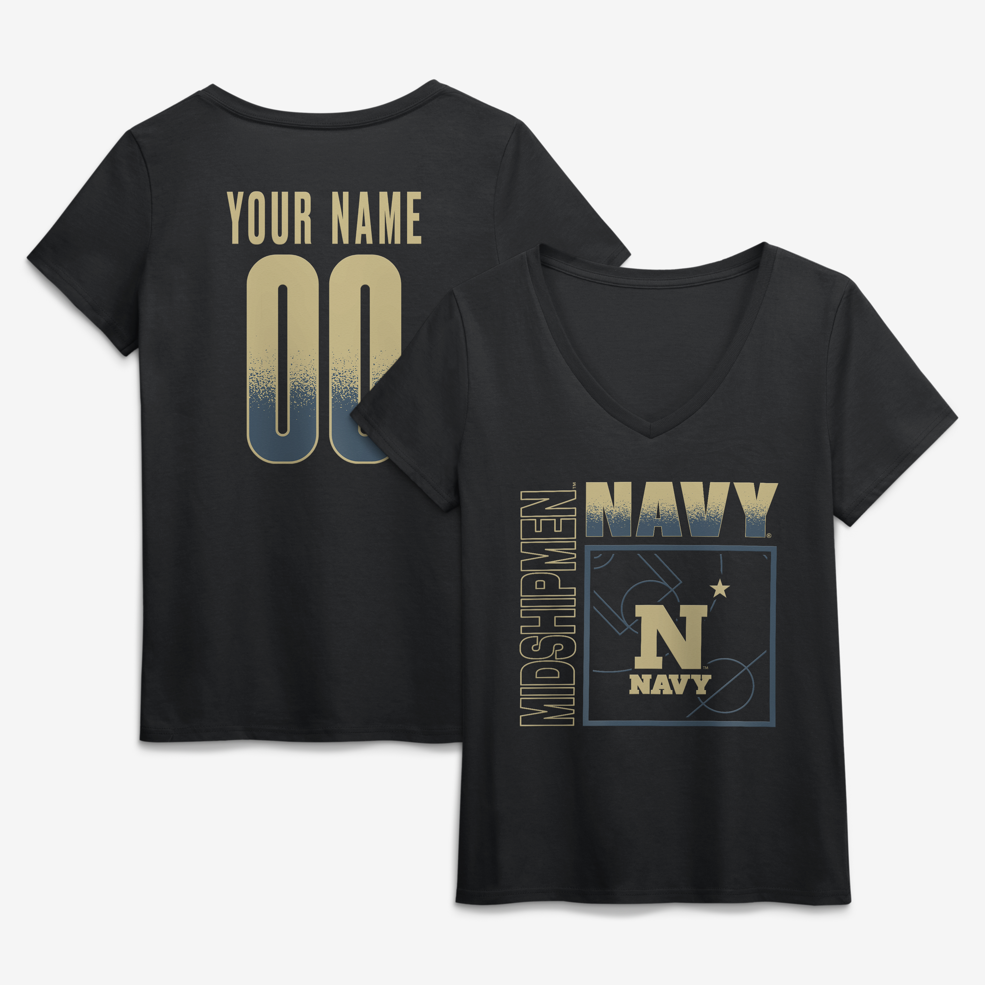 Women’s Black Navy Midshipmen Home Court Pop Personalized Any Name & Number V-Neck T-Shirt Women’s Black Navy Midshipmen Home Court Pop Personalized Any Name & Number V-Neck T-Shirt