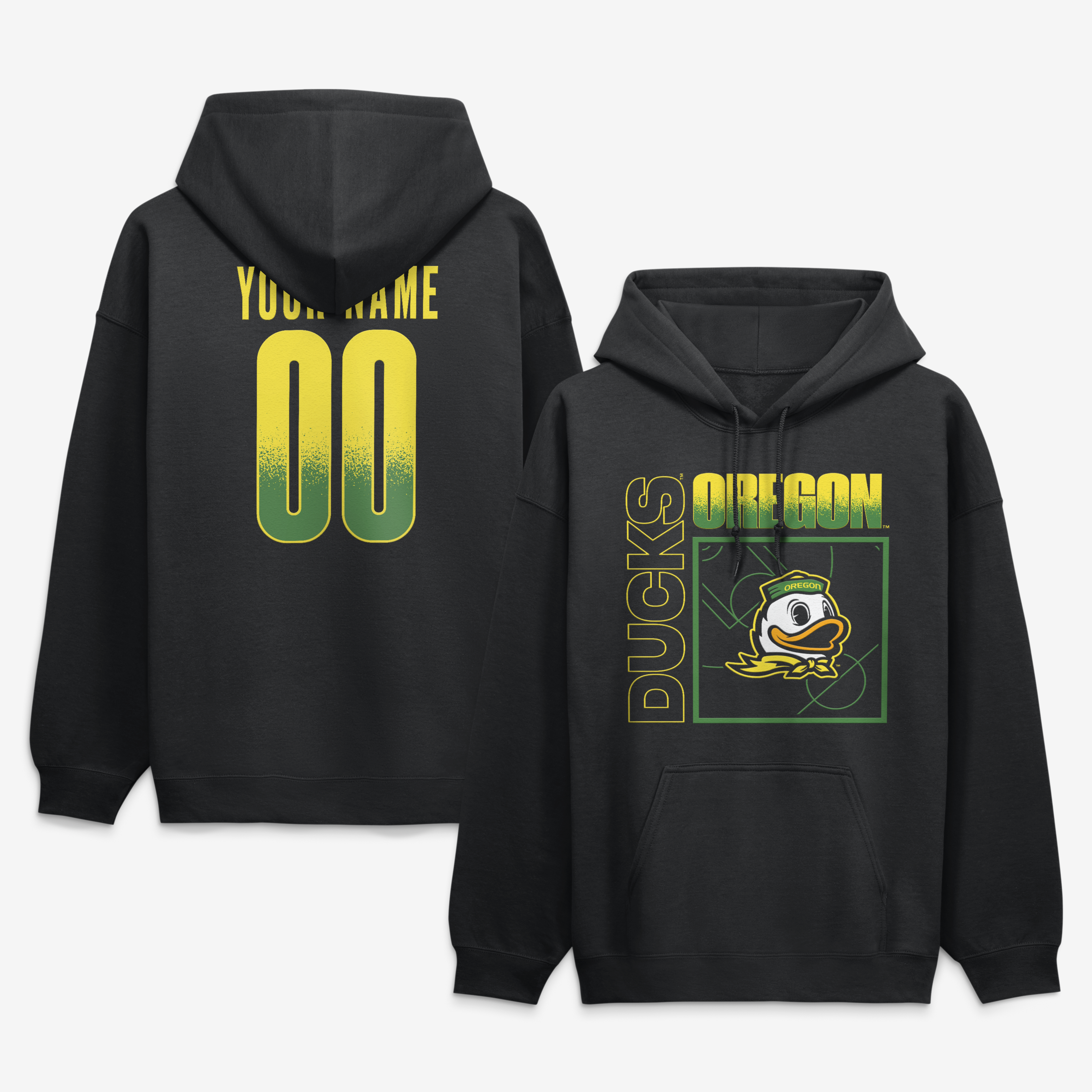Men’s Black Oregon Ducks Home Court Pop Personalized Any Name & Number Hoodie