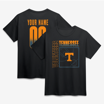 Men's Black Tennessee Volunteers  Home Court Pop Personalized Any Name & Number T-Shirt
