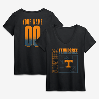 Women's Black Tennessee Volunteers Home Court Pop Personalized Any Name & Number V-Neck T-Shirt