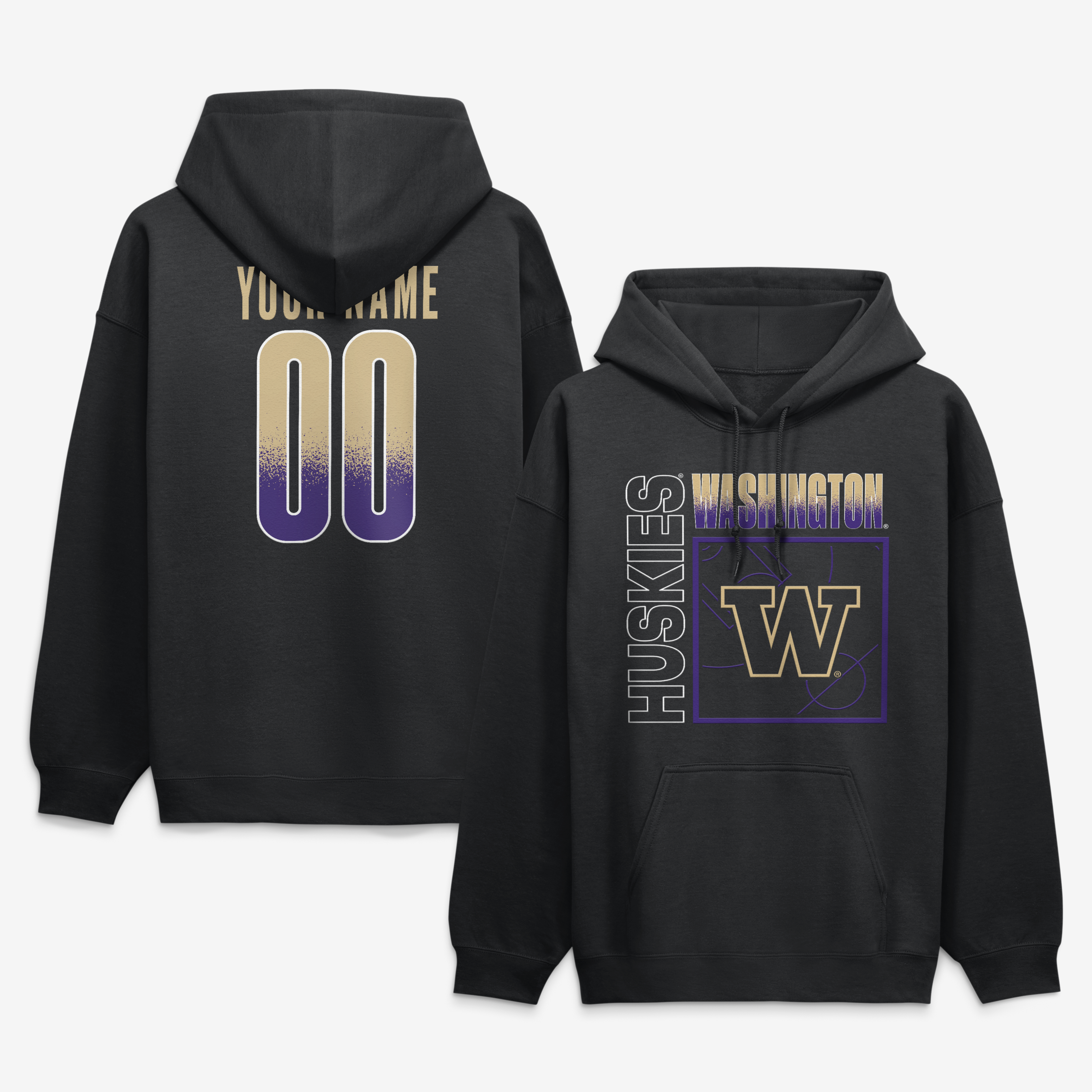 Men’s Black Washington Huskies Big & Tall Home Court Pop Personalized Any Name & Number Hoodie Men’s Black Washington Huskies Big & Tall Home Court Pop Personalized Any Name & Number Hoodie